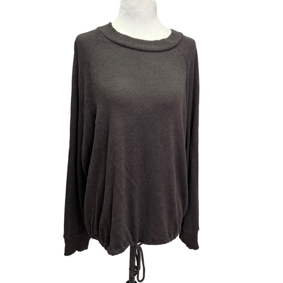 A New Day Grey Crew Neck Long Sleeve Sweater Tie Waist Size L - Picture 1 of 14